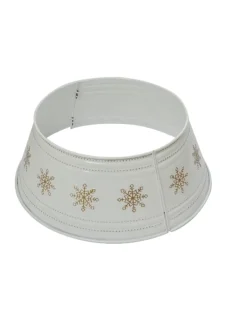 MARELIDA Künstliche Weihnachtsbäume<Weihnachtsbaumrock Schneeflocken Abdeckung für Baumständer D: 57cm in weiß