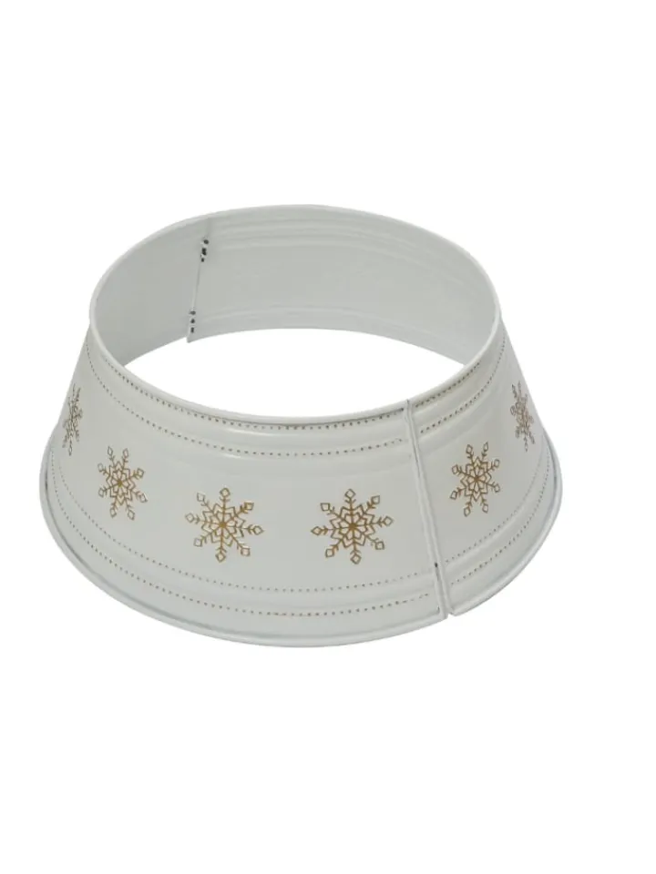 MARELIDA Künstliche Weihnachtsbäume<Weihnachtsbaumrock Schneeflocken Abdeckung für Baumständer D: 57cm in weiß