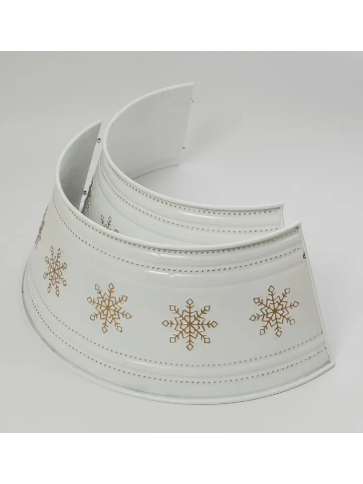 MARELIDA Künstliche Weihnachtsbäume<Weihnachtsbaumrock Schneeflocken Abdeckung für Baumständer D: 57cm in weiß