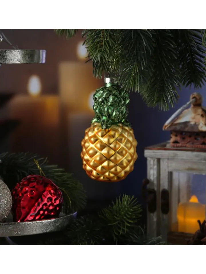 MARELIDA Weihnachtsschmuck<Weihnachtsbaumschmuck Ananas Erdbeere Glas H. 12cm/9cm in bunt