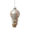 MARELIDA Weihnachtsschmuck<Weihnachtsbaumschmuck Ballon mit Bär und Hase H: 13cm in rosa
