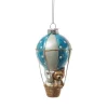 MARELIDA Weihnachtsschmuck<Weihnachtsbaumschmuck Ballon mit Bär und Hase H: 13cm in blau