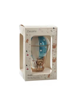 MARELIDA Weihnachtsschmuck<Weihnachtsbaumschmuck Ballon mit Bär und Hase H: 13cm in blau