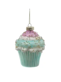 MARELIDA Weihnachtsschmuck<Weihnachtsbaumschmuck Eis Cupcake mit Perlen H: 13cm/10cm in bunt