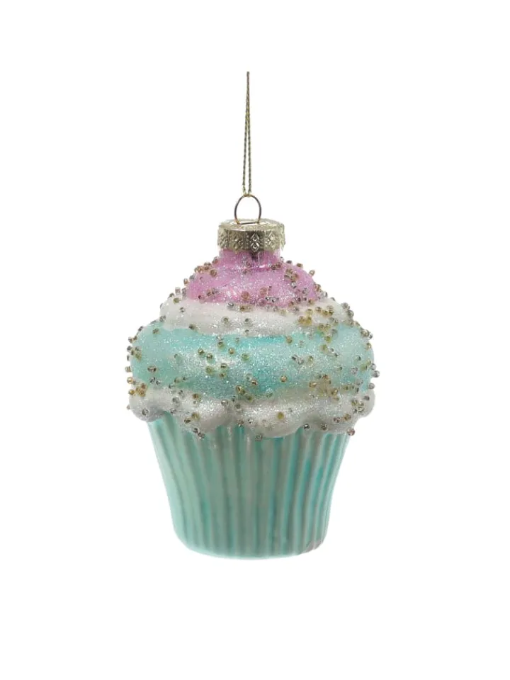 MARELIDA Weihnachtsschmuck<Weihnachtsbaumschmuck Eis Cupcake mit Perlen H: 13cm/10cm in bunt