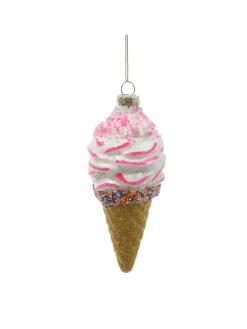 MARELIDA Weihnachtsschmuck<Weihnachtsbaumschmuck Eis Cupcake mit Perlen H: 13cm/10cm in bunt