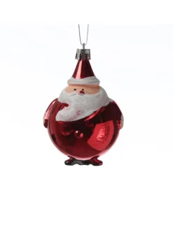 MARELIDA Weihnachtsschmuck<Weihnachtsbaumschmuck Weihnachtsmann bruchfest glänzend H: 9cm in rot