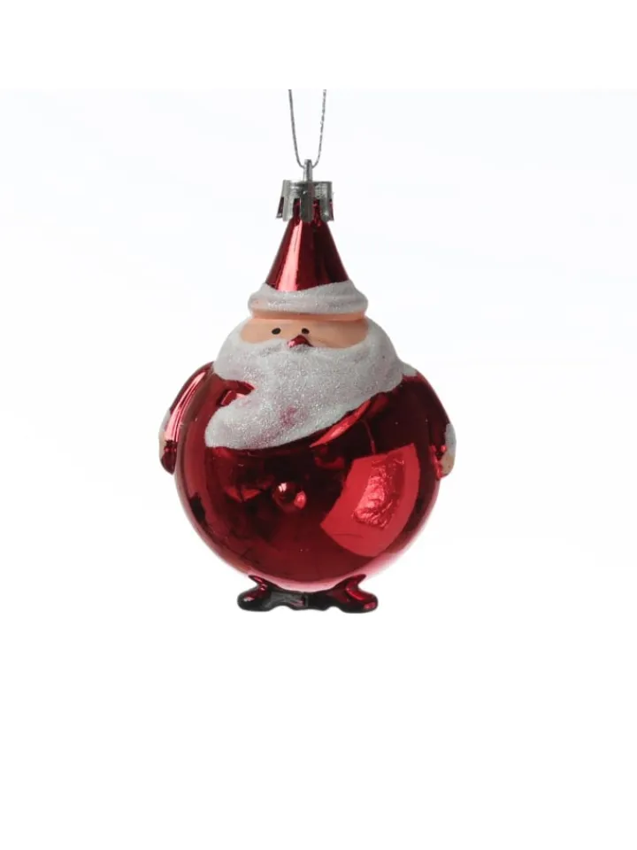 MARELIDA Weihnachtsschmuck<Weihnachtsbaumschmuck Weihnachtsmann bruchfest glänzend H: 9cm in rot
