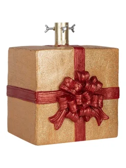 Clayre & Eef Künstliche Weihnachtsbäume<Weihnachtsbaumständer in Gold/ Rot - (B)26 x (H)32 x (T)25 cm