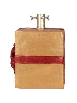Clayre & Eef Künstliche Weihnachtsbäume<Weihnachtsbaumständer in Gold/ Rot - (B)26 x (H)32 x (T)25 cm