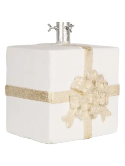 Clayre & Eef Künstliche Weihnachtsbäume<Weihnachtsbaumständer in Weiß/ Beige - (B)26 x (H)24 x (T)33 cm