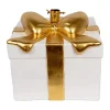 Clayre & Eef Künstliche Weihnachtsbäume<Weihnachtsbaumständer in Weiß/ Gold - (B)36 x (H)35 x (T)33 cm