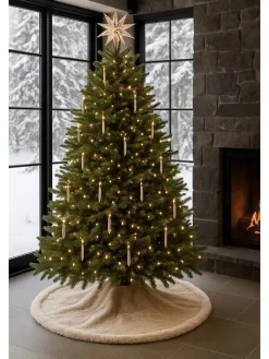 ABERTO DESIGN Teppiche & Fußmatten<Weihnachtsbaum-Teppich in Beige