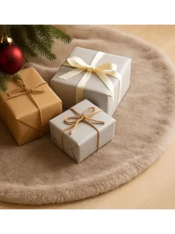 ABERTO DESIGN Teppiche & Fußmatten<Weihnachtsbaum-Teppich in Beige