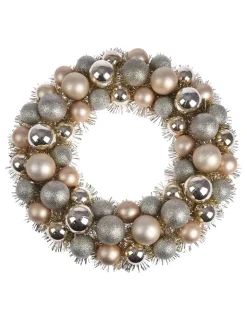 WellHome Lichterketten & Deko-Leuchten<Weihnachtskranz in Gold/ Silber
