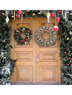 WellHome Lichterketten & Deko-Leuchten<Weihnachtskranz in Gold/ Silber