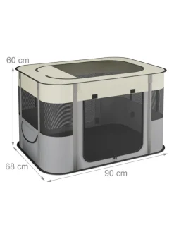 relaxdays Hunde<Welpenauslauf in Mehrfarbig - (B)90 x (H)60 x (T)68 cm