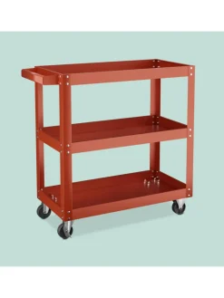 relaxdays Weitere Haushaltshelfer<Werkstattwagen in Rot - (B)78 x (H)76 x (T)35 cm