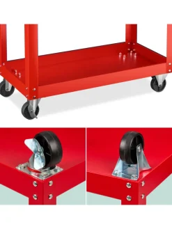 relaxdays Weitere Haushaltshelfer<Werkstattwagen in Rot - (B)78 x (H)76 x (T)35 cm