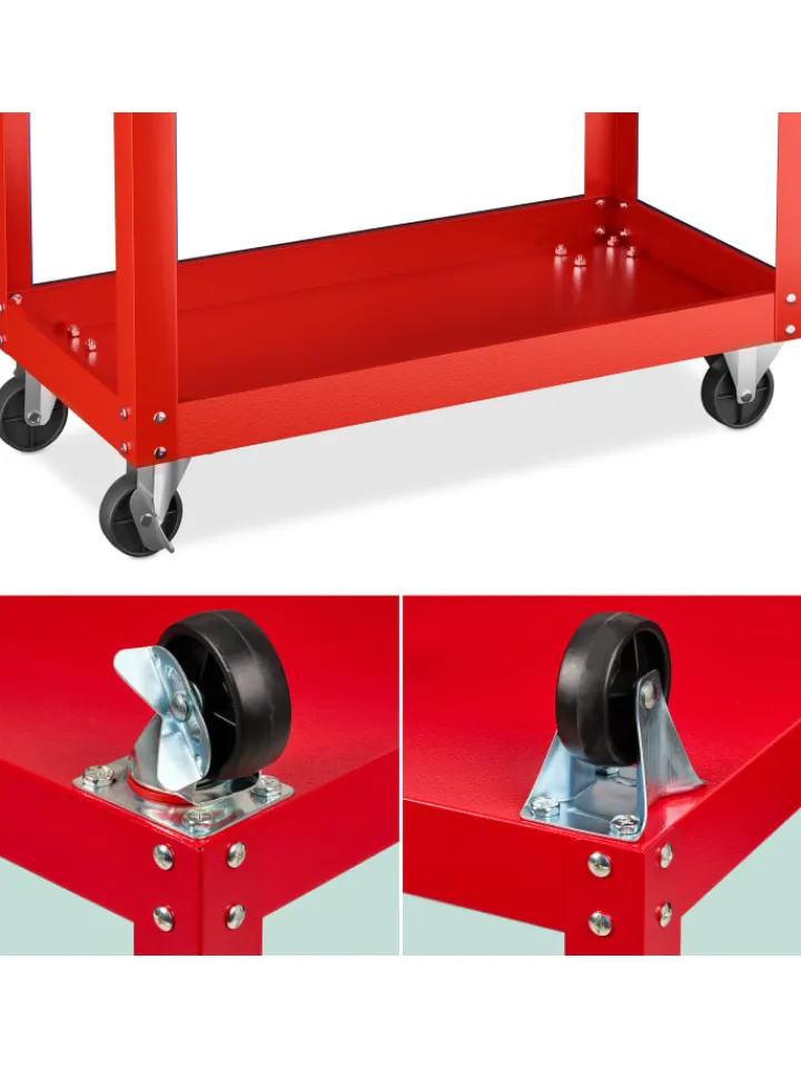 relaxdays Weitere Haushaltshelfer<Werkstattwagen in Rot - (B)78 x (H)76 x (T)35 cm