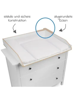 Jonka Babymöbel<Wickelaufsatz für IKEA Hemnes Kommoden - in weiss