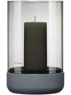 Blomus Kerzen, Vasen & Mehr<Windlicht ''Calma'' in Grau - (H)19 x Ø 12 cm