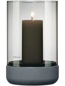 Blomus Kerzen, Vasen & Mehr<Windlicht ''Calma'' in Grau - (H)19 x Ø 12 cm