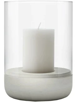 Blomus Kerzen, Vasen & Mehr<Windlicht ''Calma'' in Hellgrau - (H)22 x Ø 15 cm