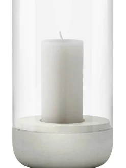 Blomus Kerzen, Vasen & Mehr<Windlicht ''Calma'' in Transparent/ Hellgrau - (H)20 x Ø 12 cm