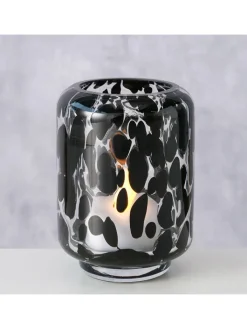 Boltze Kerzen, Vasen & Mehr<Windlicht ''Dotty'' in Schwarz - (H)10 x Ø 7 cm