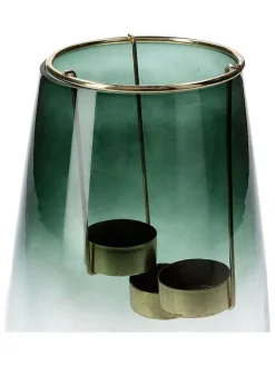Homla Kerzen, Vasen & Mehr<Windlicht ''Galia'' in Grün - (H)20 x Ø 15 cm