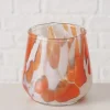 Boltze Kerzen, Vasen & Mehr<Windlicht "Layla" in Transparent/ Orange - (H)11 x Ø 11,5 cm