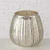 Boltze Kerzen, Vasen & Mehr<Windlicht "Perlene" in Silber - (H)12,5 cm