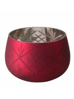 Boltze Kerzen, Vasen & Mehr<Windlicht "Velva" in Rot - (H)8 cm