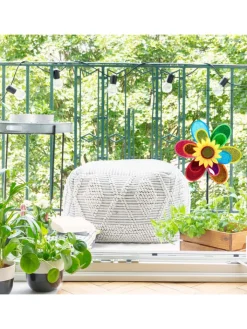 relaxdays Gartendekoration<Windrad Blume in Bunt - (B)37,5x (H)74,5 x (T)14 cm