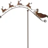 POSIWIO Gartendekoration|Gartendekoration<Windspiel "Schlitten mit Hirschen" in Braun - (B)84 x (H)115 cm