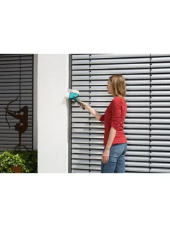 Gardena Grillen<Winkelbesen "Combisystem" in Schwarz/ Hellblau