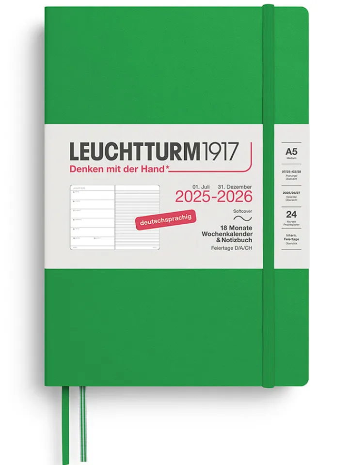 LEUCHTTURM1917 Büro- & Schulbedarf<Wochenkalender & Notizbuch in Grün - A5, DE