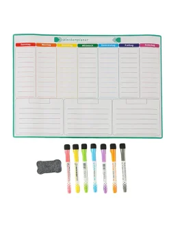relaxdays Büro- & Schulbedarf<Wochenplaner in Weiß/ Bunt - (B)43 x (H)30 cm