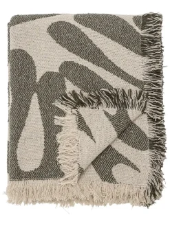 Bloomingville Wohndecken & Plaids<Wohndecke ''Alk'' in Beige/ Grün - (L)160 x (B)130 cm