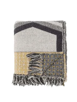 Bloomingville Wohndecken & Plaids<Wohndecke ''Annli'' in Grau/ Dunkelblau - (L)160 x (B)130 cm