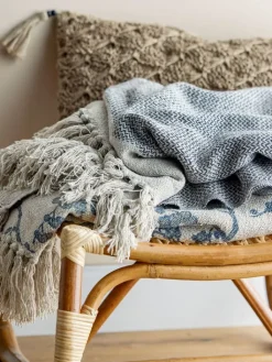 Bloomingville Wohndecken & Plaids<Wohndecke ''Sefanit'' in Beige/ Grau - (L)160 x (B)130 cm
