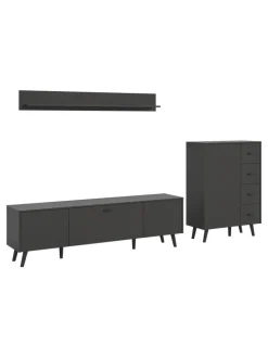 xonox.home Möbel-Sets<Wohnkombination (B/H/T: 269x175x40 cm) in grau matt tiefzieh