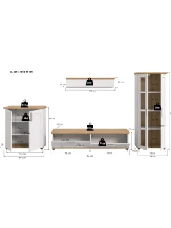xonox.home Möbel-Sets<Wohnkombination (B/H/T: 336x161x40 cm) in Sibiu Lärche Nachbildung