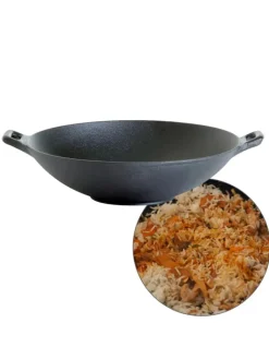 GAUMENKICK Grillen<WOK Pfanne aus Gusseisen in schwarz - D: 37cm