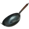 GORANDO Grillen<WOK Pfanne für Gasherd Grill Eisen mit Holzgriff D: 32cm