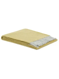 Lanerossi Wohndecken & Plaids<Wolldecke mit Kaschmiranteil in Gelb - (L)180 x (B)130 cm