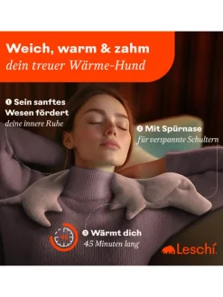 Leschi Wärmflaschen & -Kissen<Wärmekissen 100 % Bio-Baumwolle, Körnerkissen "Hund Winston" in Rosa