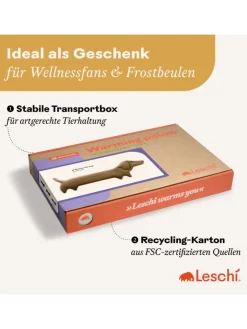 Leschi Wärmflaschen & -Kissen<Wärmekissen 100 % Bio-Baumwolle, Körnerkissen "Hund Winston" in Rosa