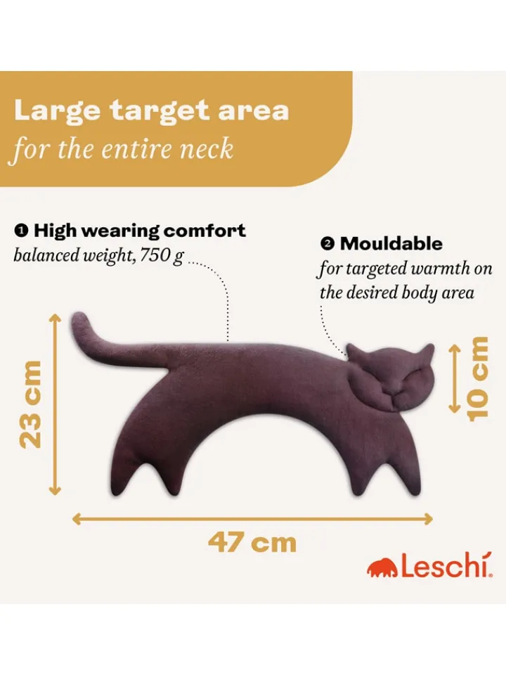Leschi Wärmflaschen & -Kissen<Wärmekissen "Katze Clara" in Lila - (B)47 x (H)23 x (T)4 cm
